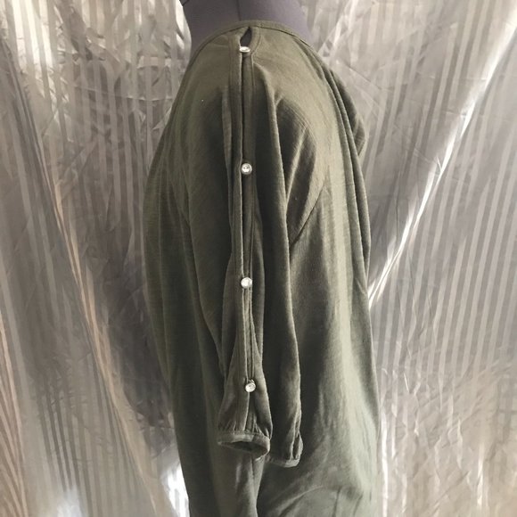 Lena Women's Short Sleave Rhinestone Blouse - Picture 5 of 6